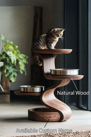 Handmade Feeding Station For Dogs In Kitchen Decor