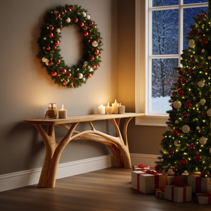 Handcrafted Wooden Live Edge Console Table For Holiday Furniture