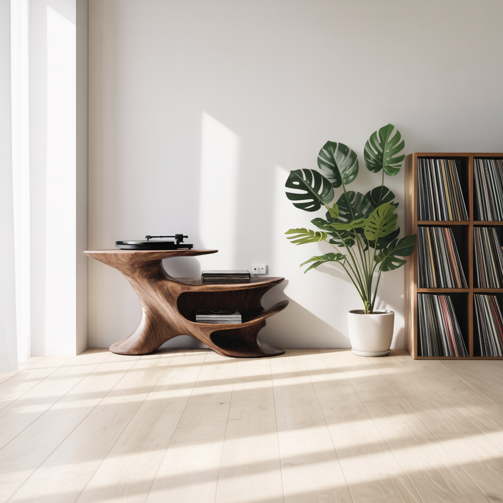 Handcrafted Record Stand for Music Lovers’ Home Decor