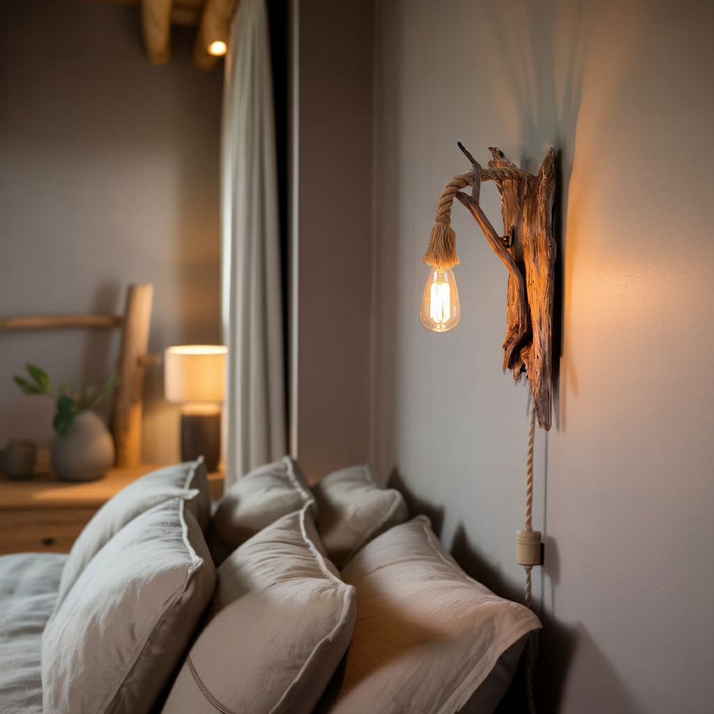 Rustic Wall Lamp For Bedroom And Hallway Lighting