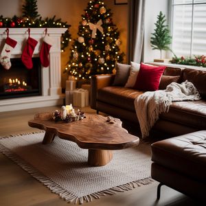 Mid Century Rustic Live Edge Coffee Table For Holiday Furniture