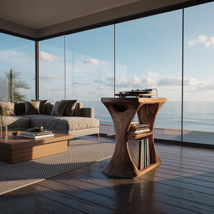 Mid Century Wood Vinyl Cabinet For Livingroom Decor