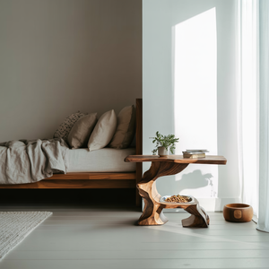 Farmhouse Style Wooden Dog Bowl For Pet Feeding