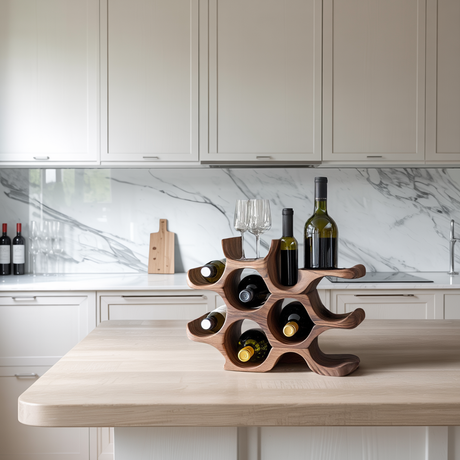 Rustic Wine Holder For Kitchen Shelf Country Look