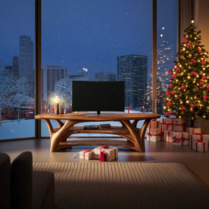 Farmhouse Live Edge Entryway TV Stand For Christmas Design