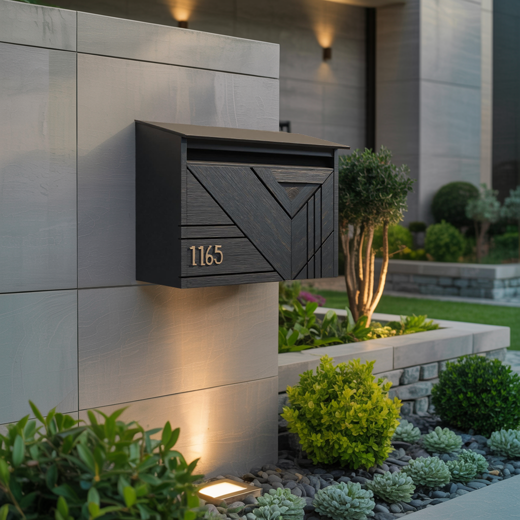 Farmhouse Wooden Sculpture Mailbox For Outdoor Patio Furniture Accent