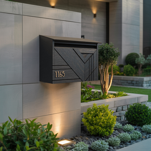 Farmhouse Wooden Sculpture Mailbox For Outdoor Patio Furniture Accent