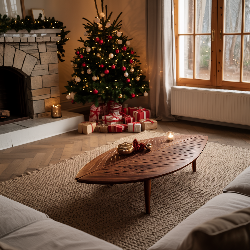 Rustic Wooden Coffee Table For Living Room Christmas Furniture Decor