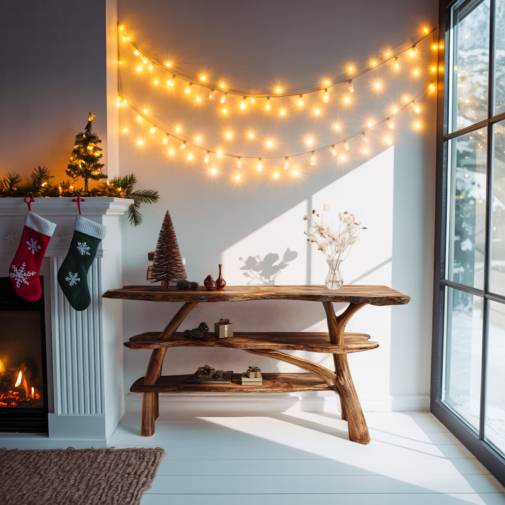 Modern Live Edge Entryway Table For Xmas Furniture Seasonal Living Room