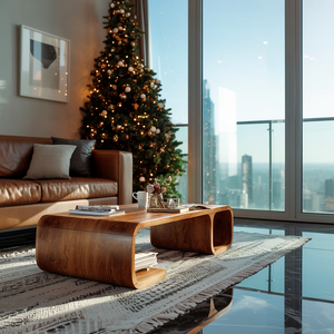 Modern Wooden Live Edge Coffee Table For Christmas Furniture Style