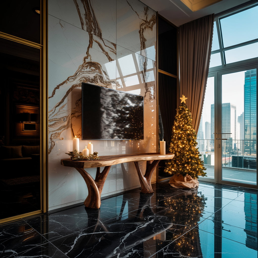 Farmhouse Live Edge Entryway TV Stand For Holiday Home Ideas