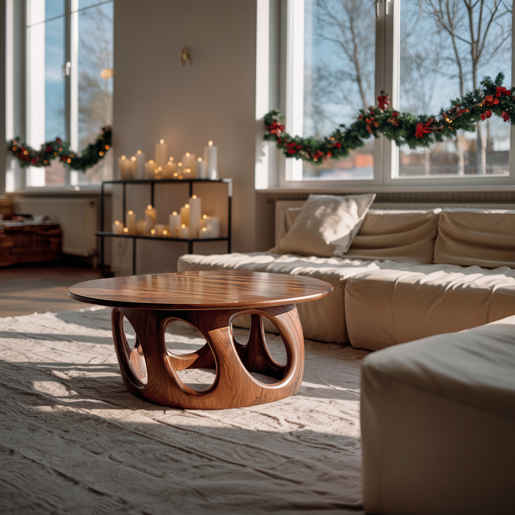Handcrafted Solid Wood Low Coffee Table For Christmas Entryway