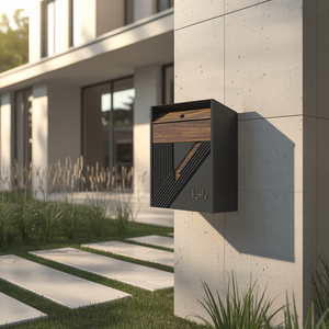 Farmhouse Solid Wood Sculpture Mailbox For Patio Yard Decoration