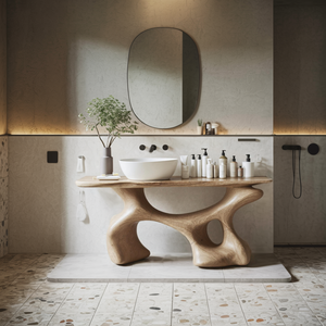 Handcrafted Bathroom Vanity For Organic Home Look