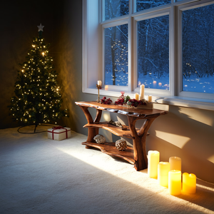 Modern Live Edge Entryway Table For Holiday Living Room Xmas Furniture