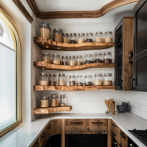 Rustic Handmade Spice Storage Rack For Kitchen Wall