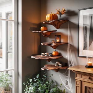 Modern Solid Wood Mushroom Shelf For Halloween Furniture Decor
