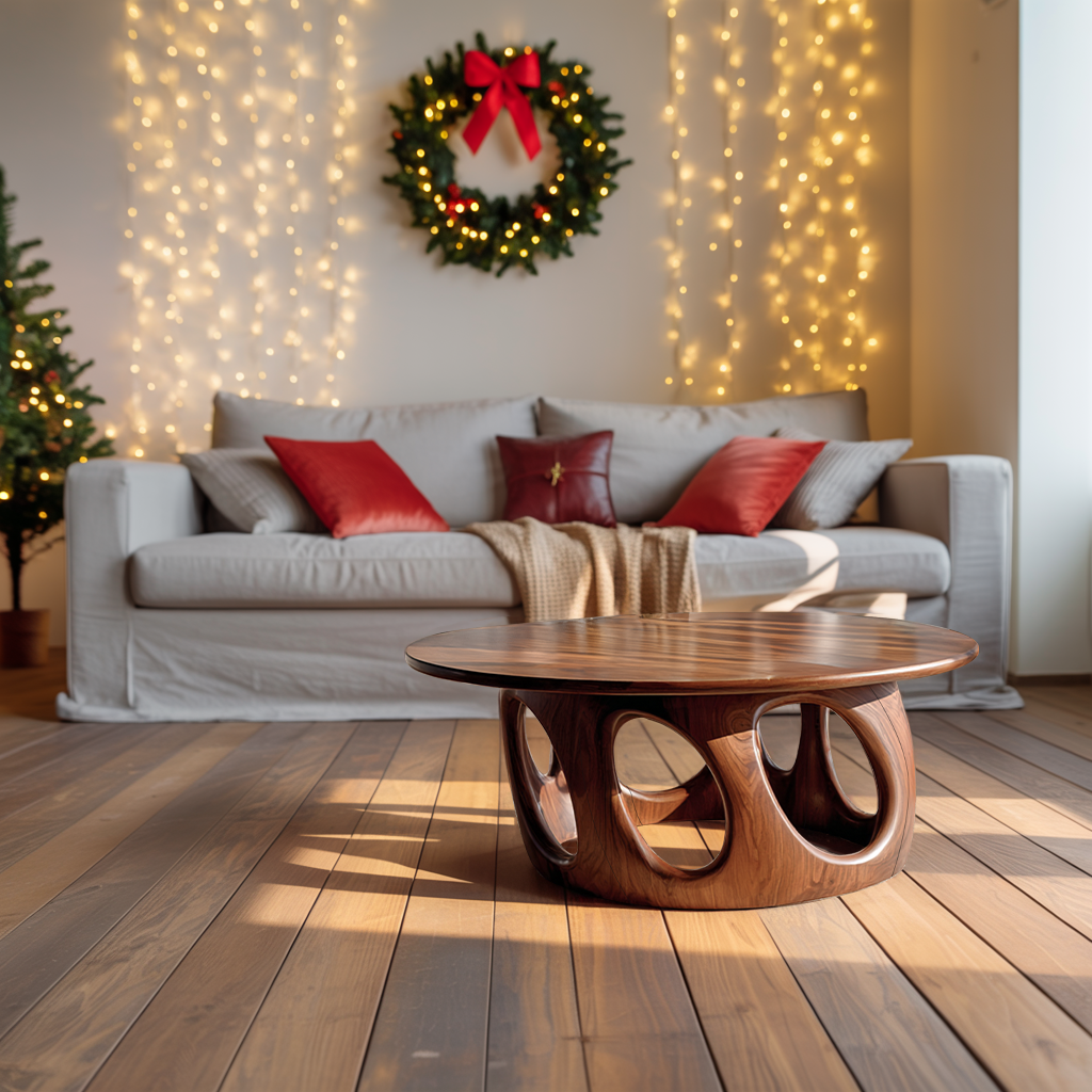 Handcrafted Solid Wood Low Coffee Table For Christmas Entryway