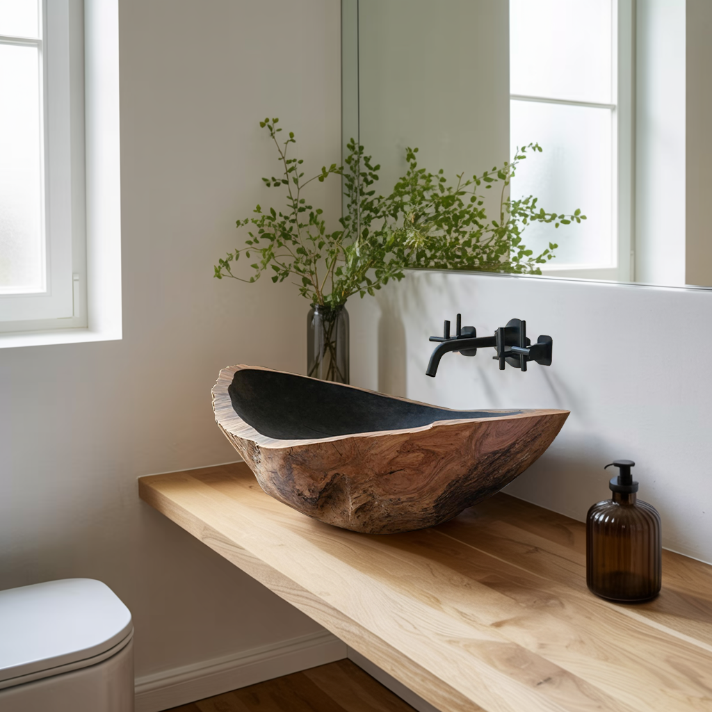 Farmhouse Wood Wash Basin For Country Style Bathroom