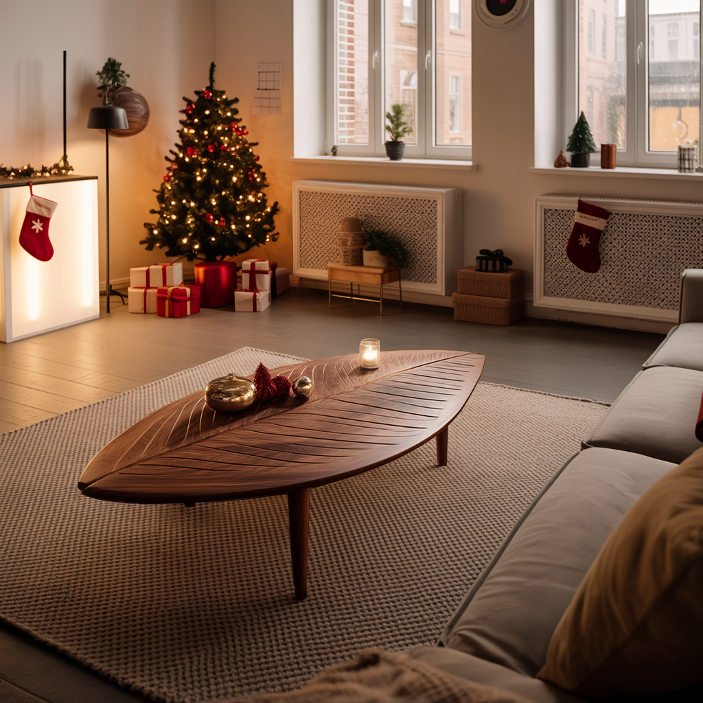 Rustic Wooden Coffee Table For Living Room Christmas Furniture Decor