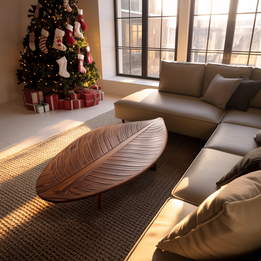 Handcrafted Solid Wood Low Coffee Table For Holiday Entryway Design