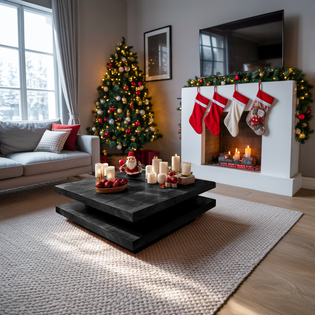 Mid Century Modern Coffee Table Solid Wood For Christmas Style