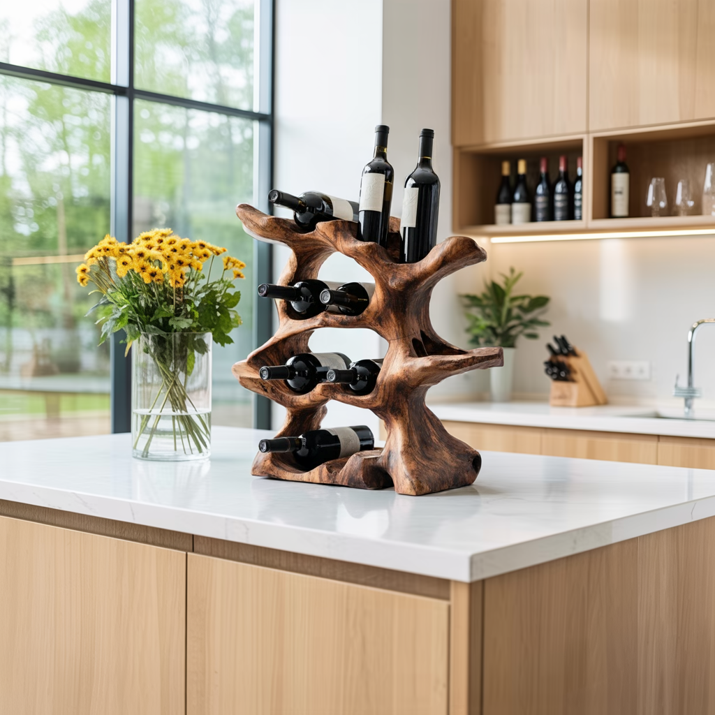 Farmhouse Wine Holder For Kitchen Rustic Wall Design