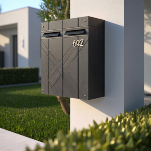 Modern Solid Wood Sculpture Mailbox For Outdoor Rustic Patio Design