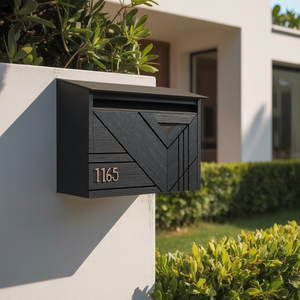 Farmhouse Wooden Sculpture Mailbox For Outdoor Patio Furniture Accent