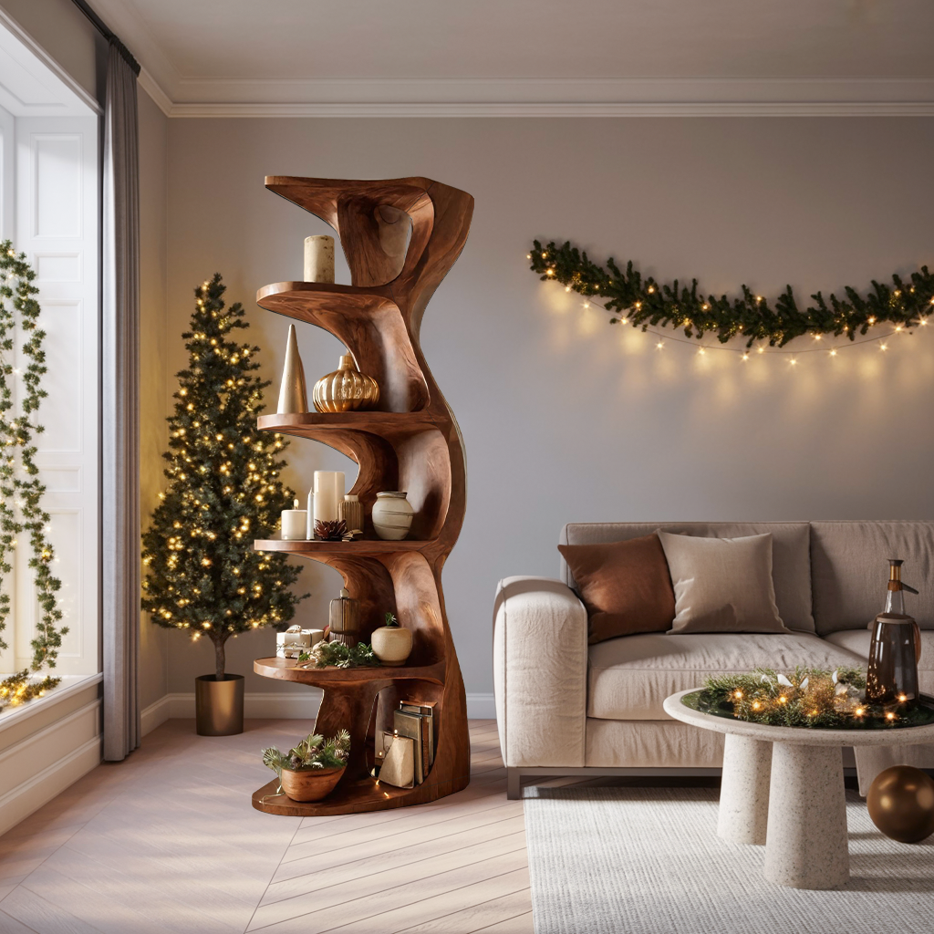 Rustic Handcrafted Standing Shelf For Home Décor