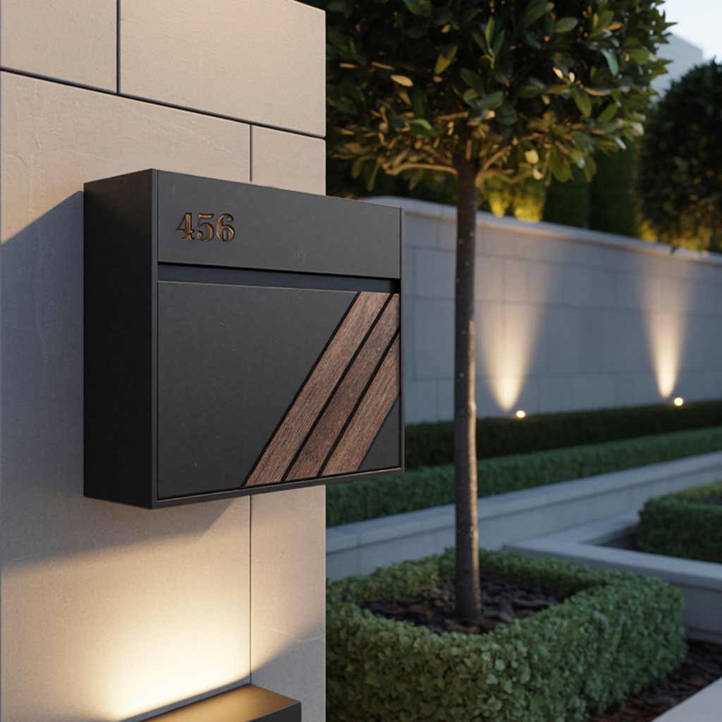 Modern Solid Wood Sculpture Mailbox For Patio Furniture Decoration