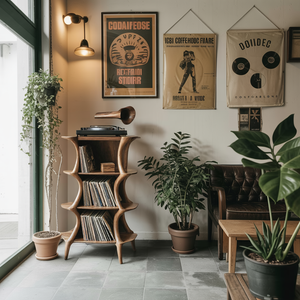 Farmhouse Style Record Stand For Entryway Design