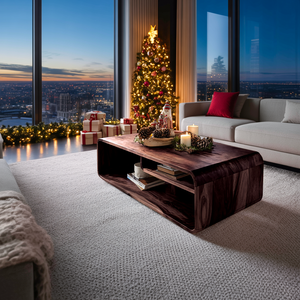 Rustic Wooden Coffee Table Live Edge For Holiday Entryway Accent