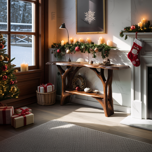Modern Live Edge Entryway Table For Xmas Bedroom Seasonal Holiday Furniture