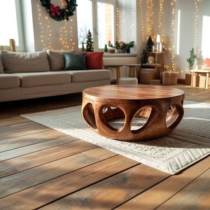 Mid Century Wooden Coffee Table For Living Room Christmas Decor