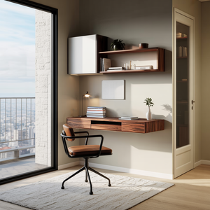 Floating Desk With Hidden Drawers For Home Office