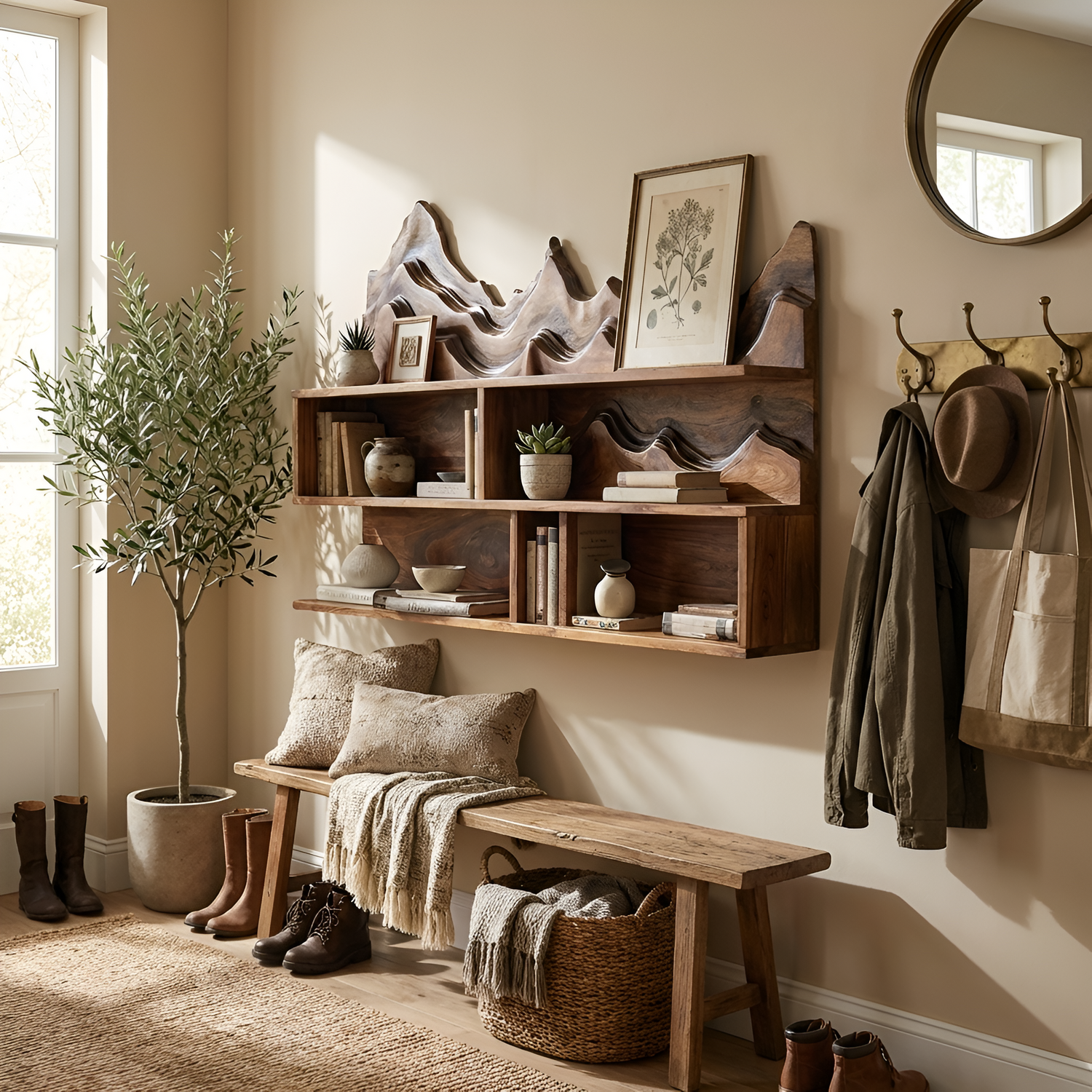 Minimalist Wooden Wall Mounted Bookshelf For Office Storage