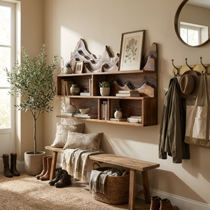 Minimalist Wooden Wall Mounted Bookshelf For Office Storage