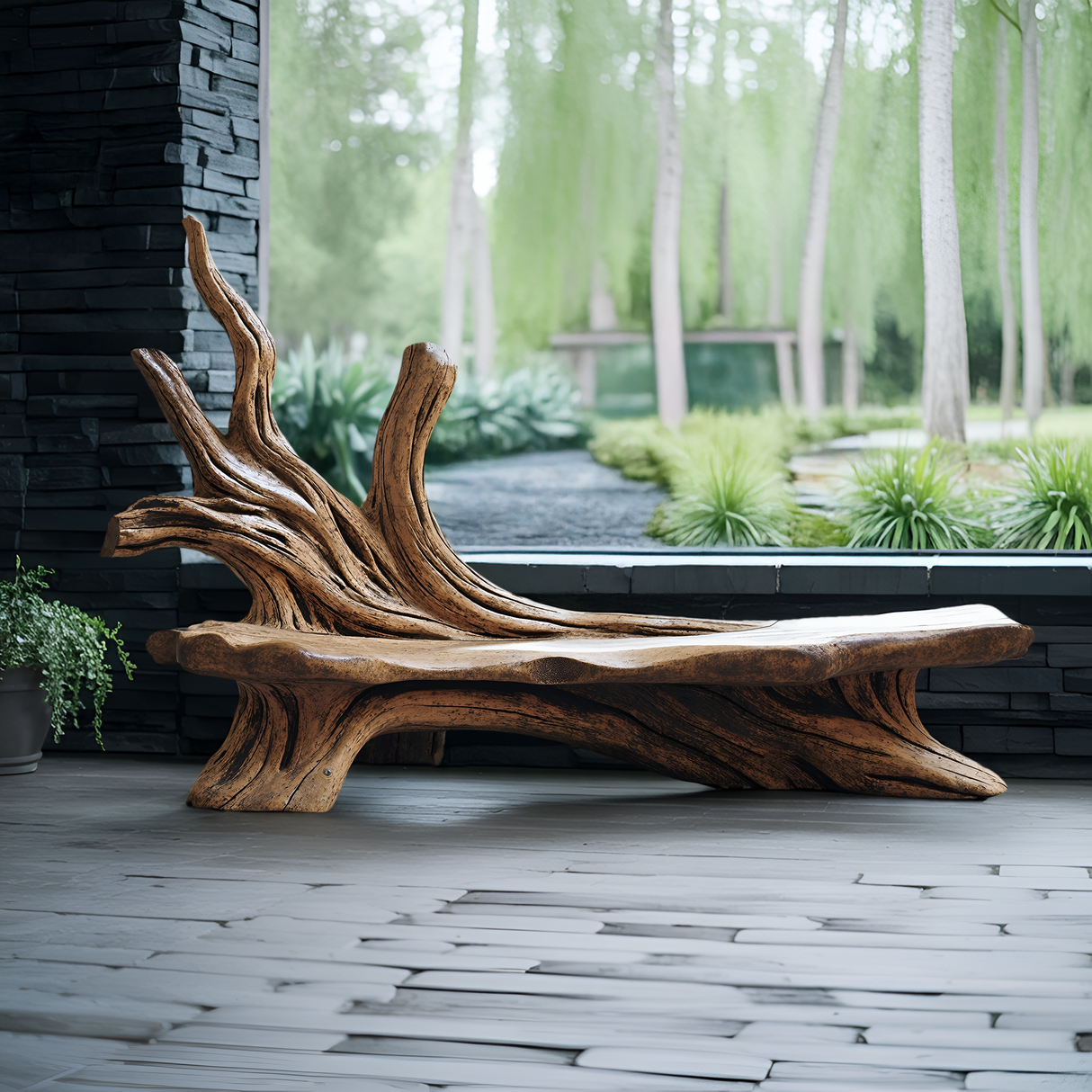 Farmhouse Branch Bench Outdoor Decor For Charming Backyards