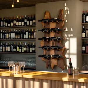 Modern Solid Wood Wine Rack For Bar Decor And Home Display
