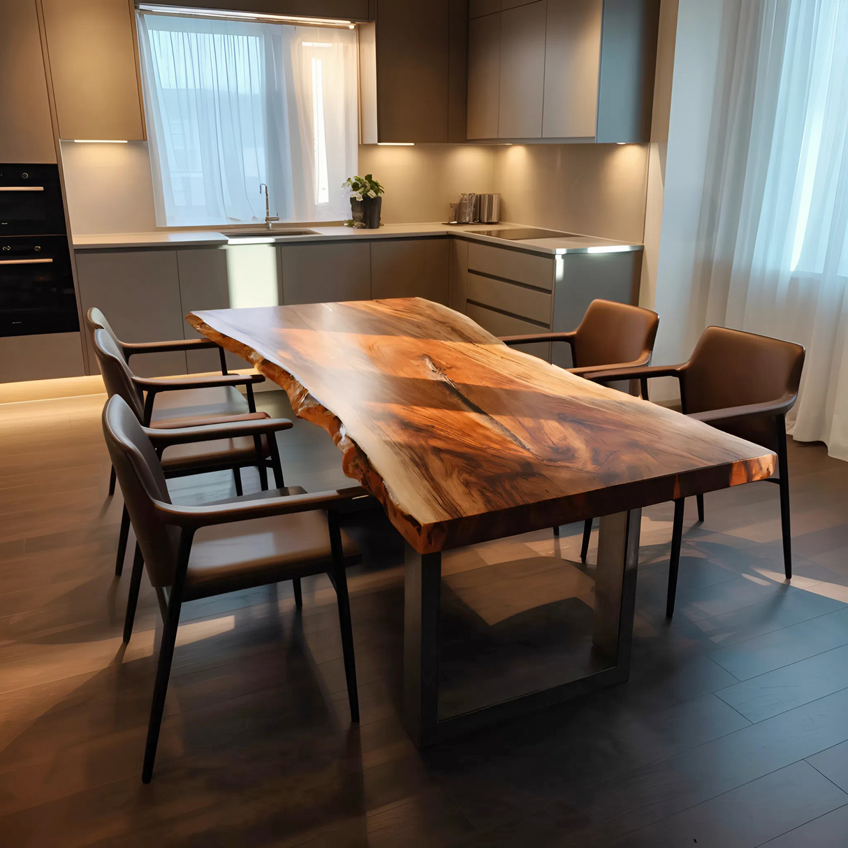 Kitchen Decor Farmhouse Live Edge Dining Table Rustic Look