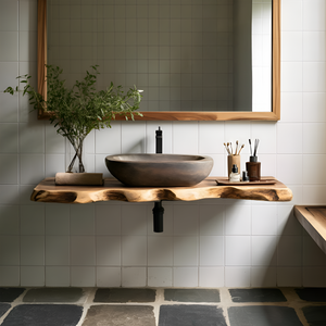 Handcrafted Live Edge Vanity For Compact Bathrooms