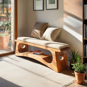 Modern Wooden Bench For Natural Bedroom Decor