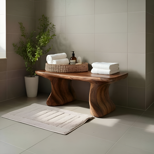 Modern Organic Curved Bath Bench For Bathroom