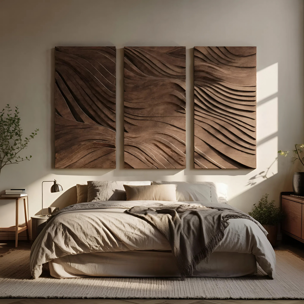 Modern Rectangle Solid Wood Wall Art For Bedroom