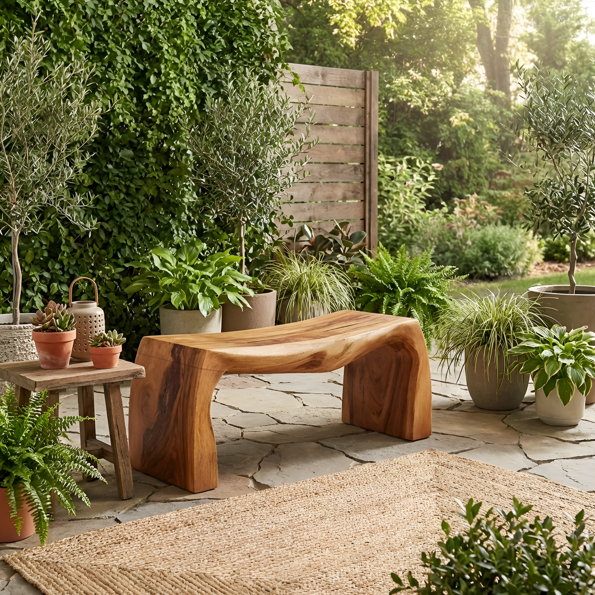 Live Edge Wooden Bench For Entryway Seating And Display