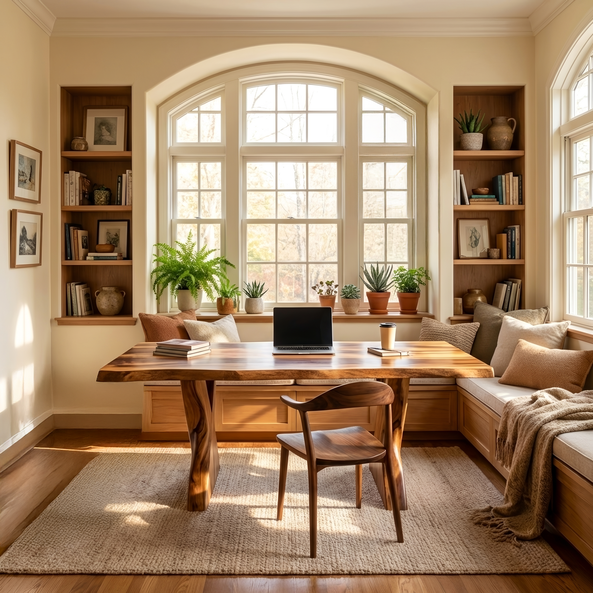 Farmhouse Solid Wood Desk For Minimalist Bedroom Decor