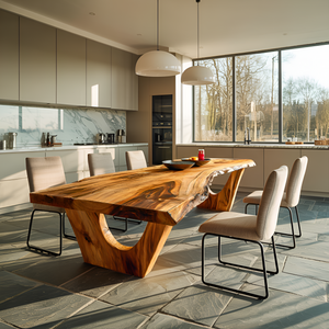 Contemporary Dining Table With Live Edge For Elegant Homes