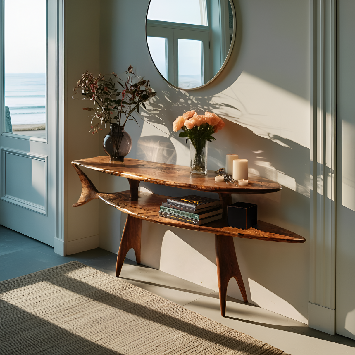 Modern Wooden Console Table For Entryway And Living Room