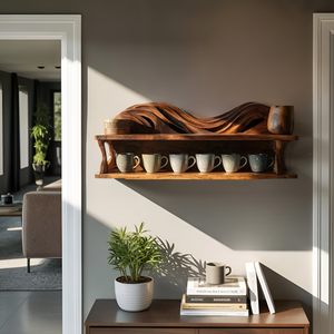 Handcrafted Kitchen Wall Shelf For Cozy Cooking Space
